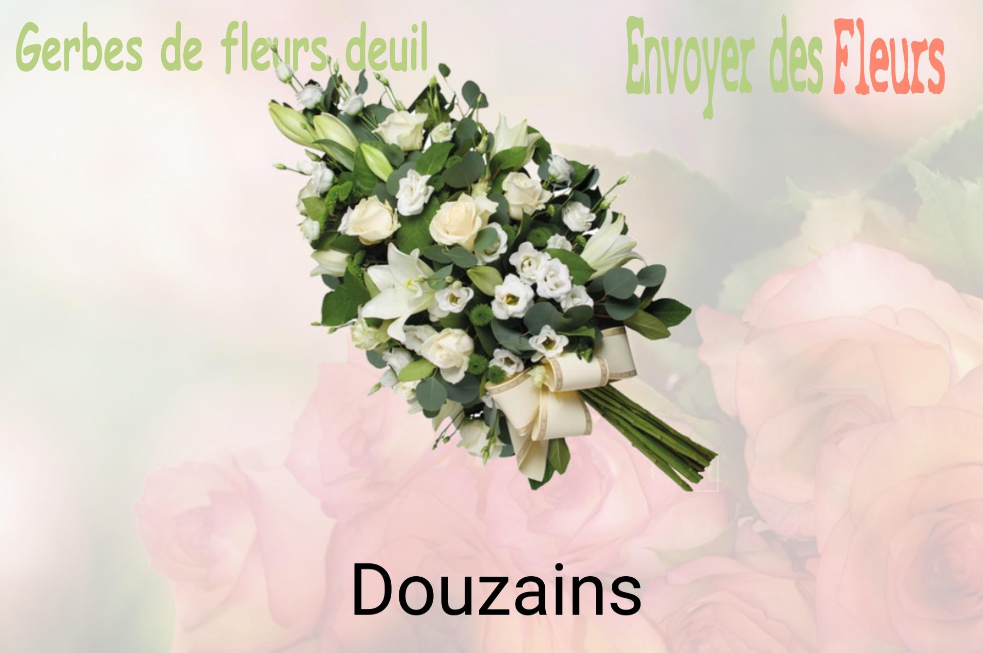 Gerbe de fleurs de deuil livrée à Douzains